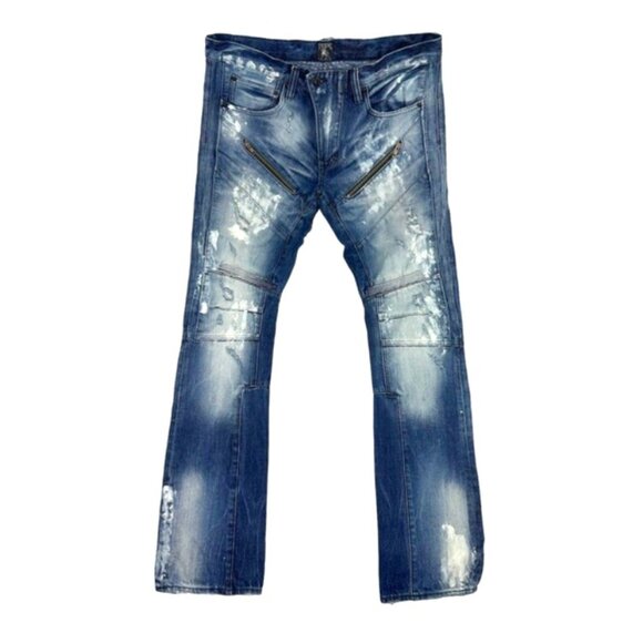 PRPS Demon 5 pocket distressed zip jeans
